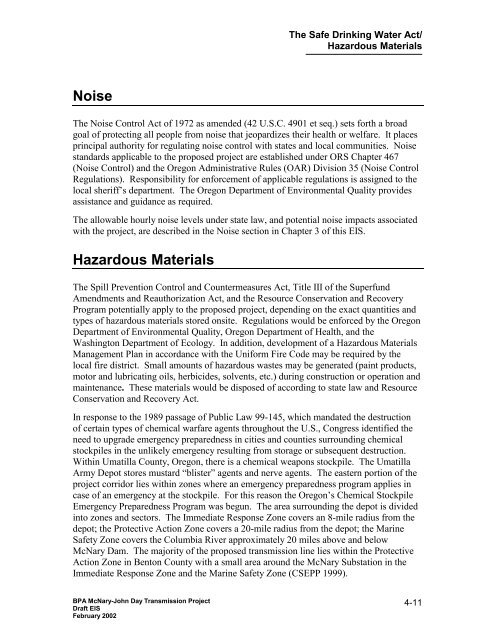 DOE/EIS-0332; McNary-John Day Transmission Line Project Draft ...