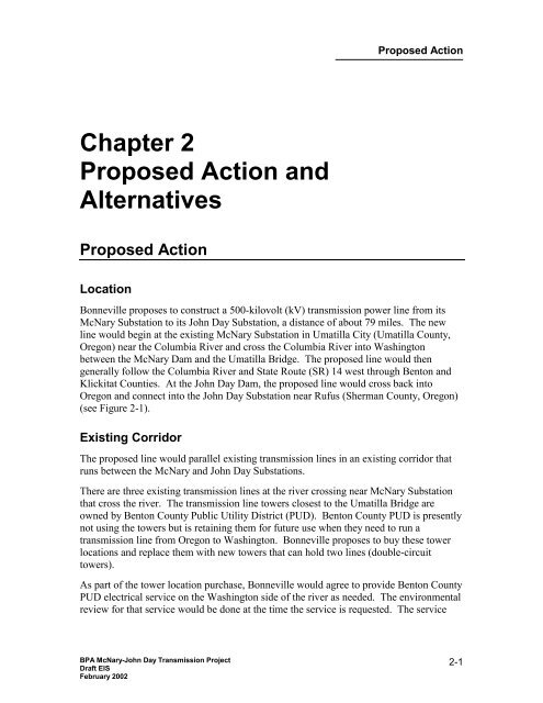 DOE/EIS-0332; McNary-John Day Transmission Line Project Draft ...