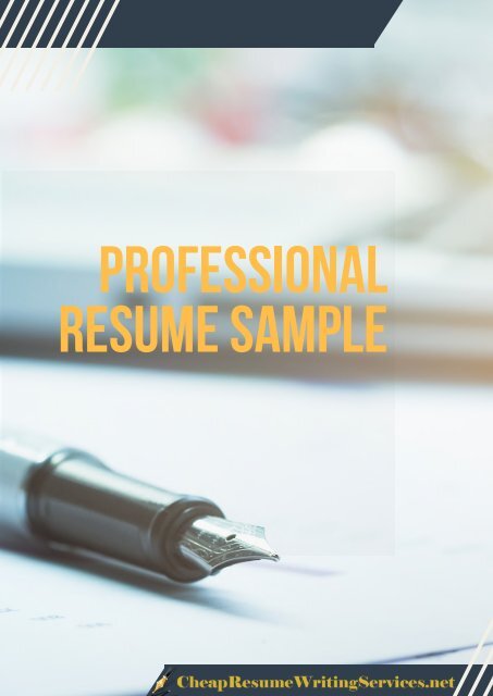 New Resume Format 2018 Sample