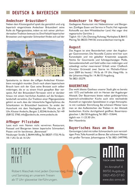 Gastro-Guide Augsburg 2018