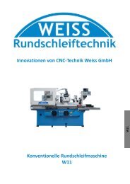 WEISS W 11 konventionelle Universal Rundschleifmaschine