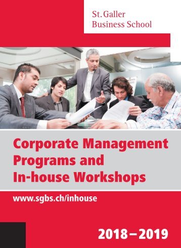 Corporate Management Programs and In-house Workshops 2018-2019