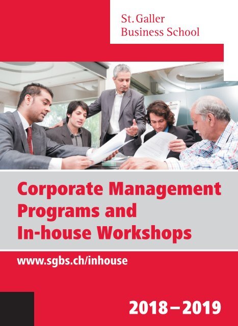 Corporate Management Programs and In-house Workshops 2018-2019