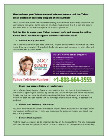 Yahoo Email customer care help support 1-888-664-3555 phone_number