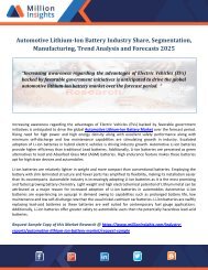 Automotive Lithium-Ion Battery Industry Share, Segmentation, Manufacturing, Trend Analysis and Forecasts 2025