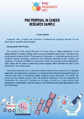 PhD in Cancer Research Sample