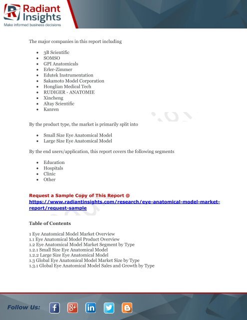 Eye Anatomical Model Market Size, Industry Trends, Growth Prospects Till, 2025  Radiant Insights, Inc