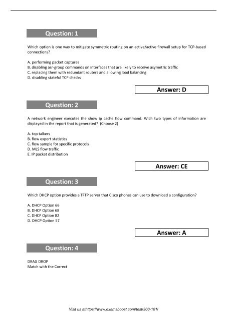 300-101 Latest Certification Tests 2018