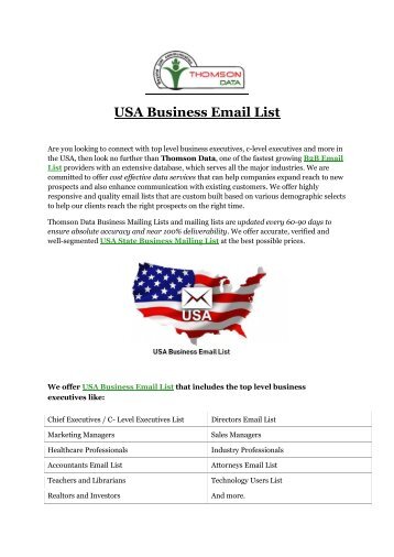 USA Business Email List