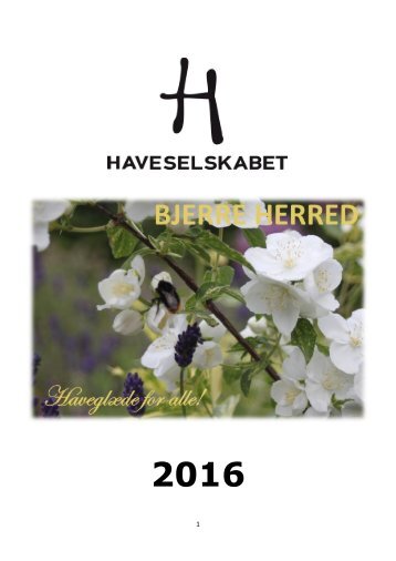 Årsprogram 2016 Bjerre Herred Kreds