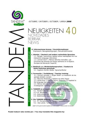 Tandem-Neuigkeiten 40oct08