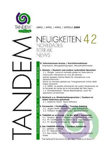 Tandem-Neuigkeiten 42abr09