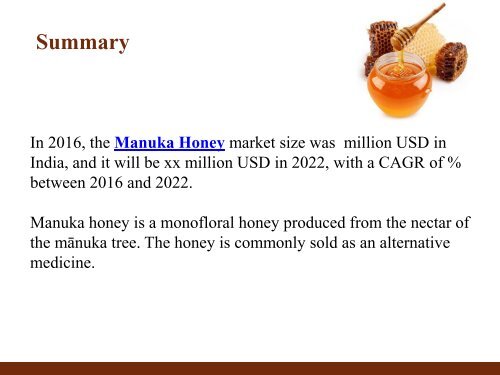 india manuka honey market report