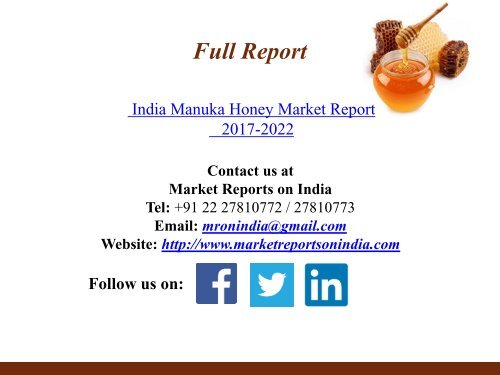 india manuka honey market report