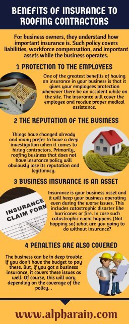 Benefits of Insurance to Roofing contractors