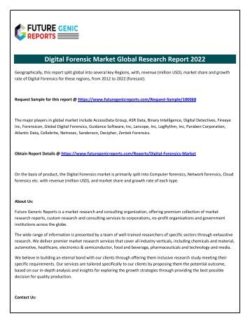 Digital Forensics Market Global Research Report 2022