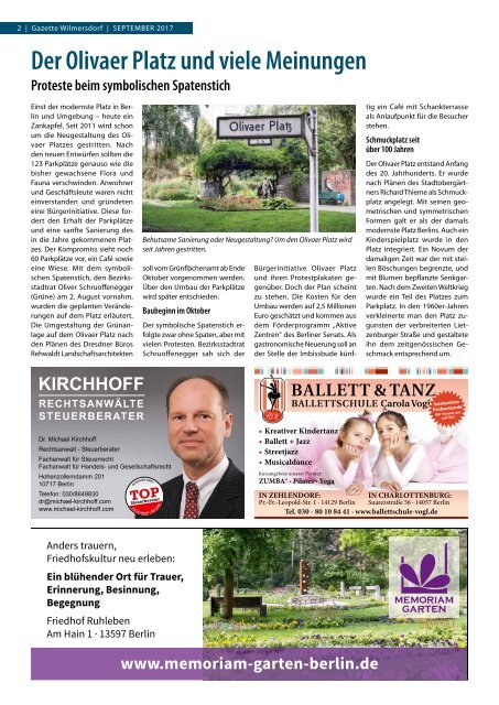 Gazette Wilmersdorf Nr. 9/2017