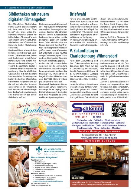 Gazette Wilmersdorf Nr. 9/2017