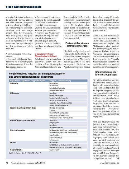 Fisch-Etikettierungsgesetz 2017-2018