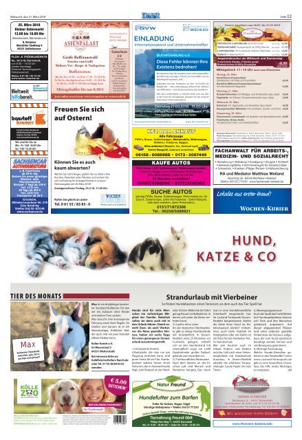 Wochen-Kurier 12/2018 - Lokalzeitung für Weiterstadt und Büttelborn
