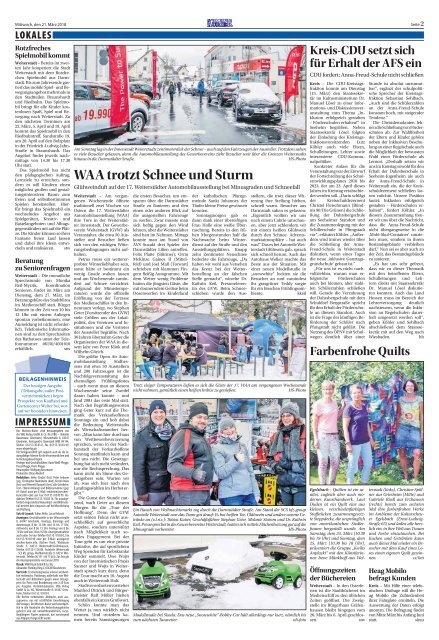 Wochen-Kurier 12/2018 - Lokalzeitung für Weiterstadt und Büttelborn