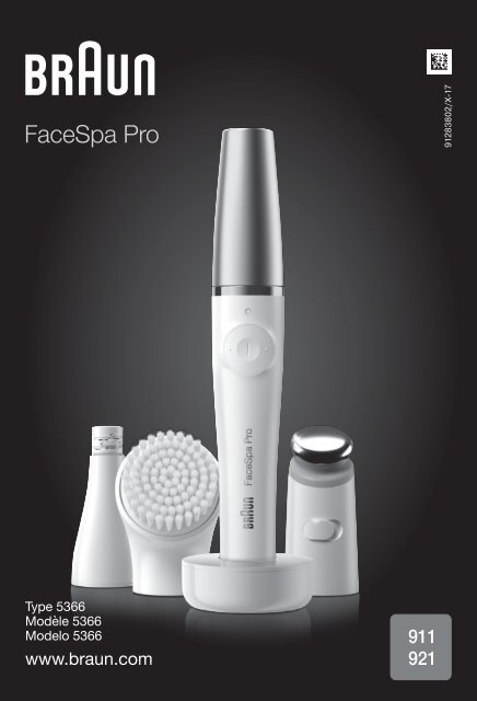 Braun 910, 911, 912, 913, 921 - 911,  921,  FaceSpa Pro Manual (UK, FR (USA, CDN))