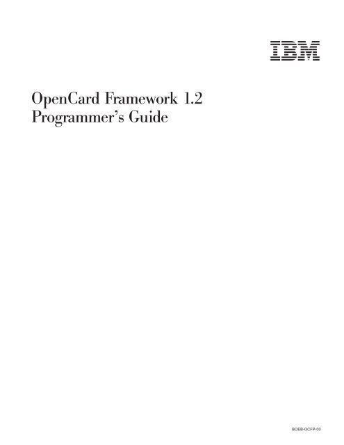 OpenCard Framework 1.2 Programmer's Guide - OpenSCDP