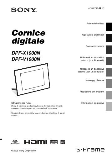 Sony DPF-V1000N - DPF-V1000N Consignes dâutilisation Italien