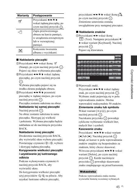 Sony DPF-V1000N - DPF-V1000N Mode d'emploi Polonais