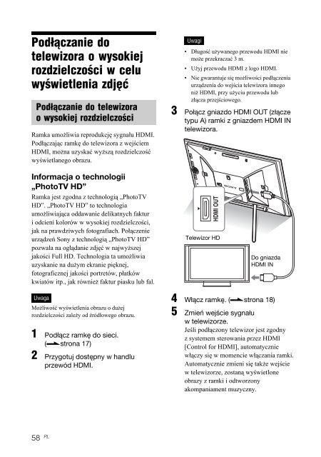 Sony DPF-V1000N - DPF-V1000N Mode d'emploi Polonais