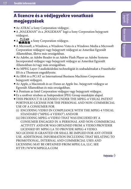 Sony NWZ-E445 - NWZ-E445 Consignes d&rsquo;utilisation Hongrois