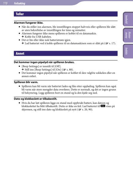 Sony NWZ-E445 - NWZ-E445 Consignes d&rsquo;utilisation Norv&eacute;gien