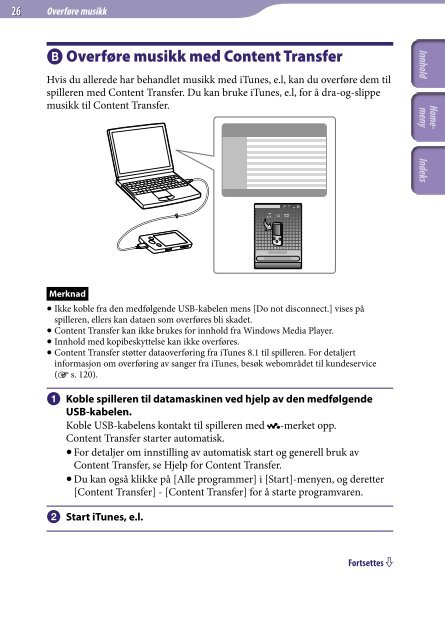 Sony NWZ-E445 - NWZ-E445 Consignes d&rsquo;utilisation Norv&eacute;gien