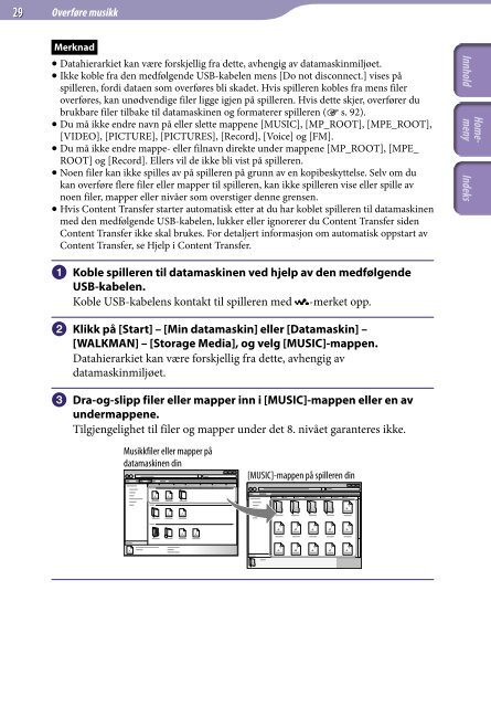 Sony NWZ-E445 - NWZ-E445 Consignes d&rsquo;utilisation Norv&eacute;gien