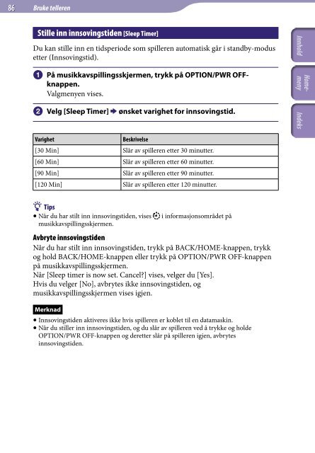 Sony NWZ-E445 - NWZ-E445 Consignes d&rsquo;utilisation Norv&eacute;gien