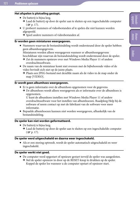 Sony NWZ-E445 - NWZ-E445 Consignes d&rsquo;utilisation N&eacute;erlandais