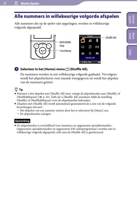 Sony NWZ-E445 - NWZ-E445 Consignes d&rsquo;utilisation N&eacute;erlandais