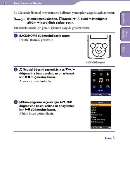 Sony NWZ-E445 - NWZ-E445 Consignes d&rsquo;utilisation Turc