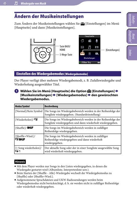 Sony NWZ-E445 - NWZ-E445 Consignes d&rsquo;utilisation Allemand