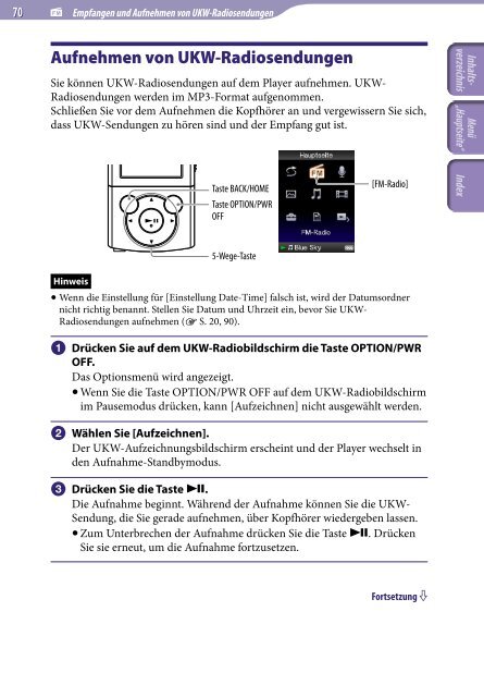 Sony NWZ-E445 - NWZ-E445 Consignes d&rsquo;utilisation Allemand