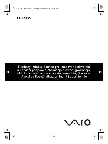 Sony VGC-LT1S - VGC-LT1S Documents de garantie TchÃ¨que