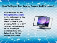 Acer Laptop Screen And Fix Issues
