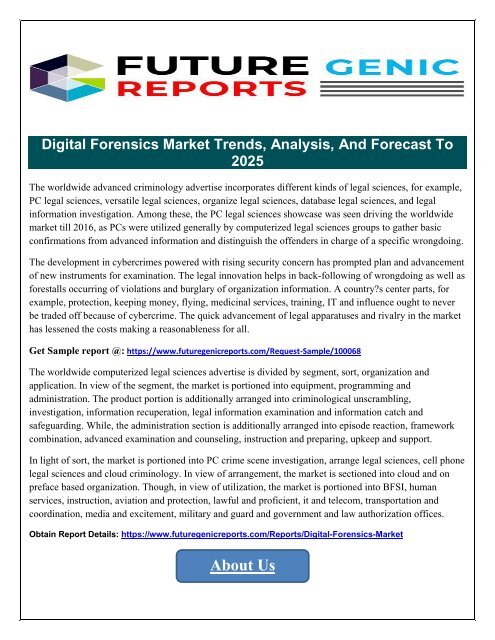  Global Digital Forensics Market Competitive Landscape, Changing Market Trends and Emerging Opportunities