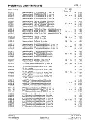 Preisliste zu unserem Katalog