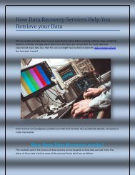 How Data Recovery Services Help You Retrieve your Data