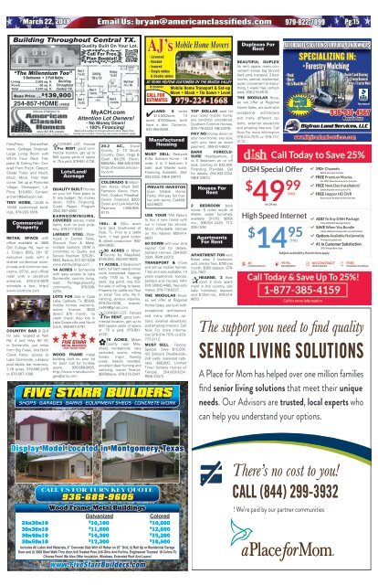 American Classifieds March 22nd Edition Bryan/College Station