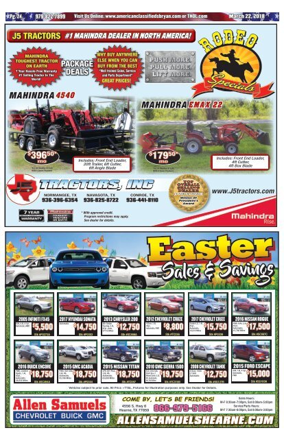 American Classifieds March 22nd Edition Bryan/College Station