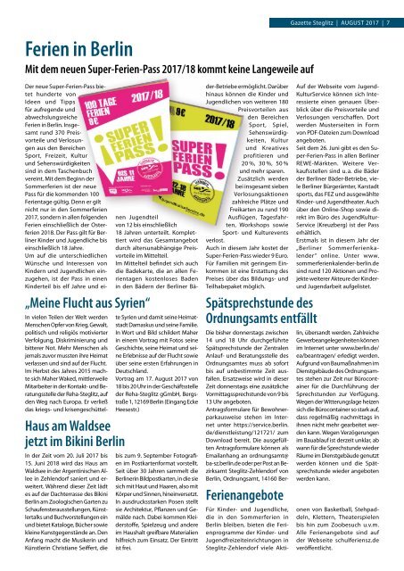 Gazette Steglitz Nr. 8/2017