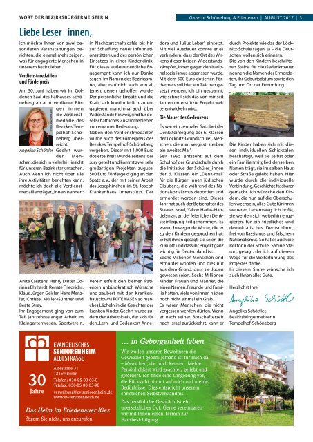 Gazette Schöneberg & Friedenau Nr. 8/2017