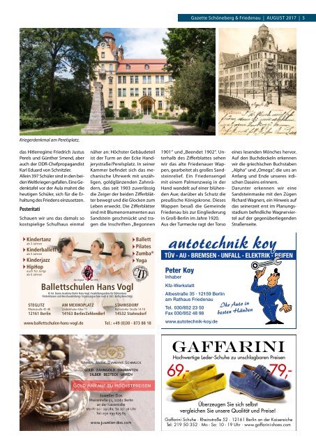Gazette Schöneberg & Friedenau Nr. 8/2017